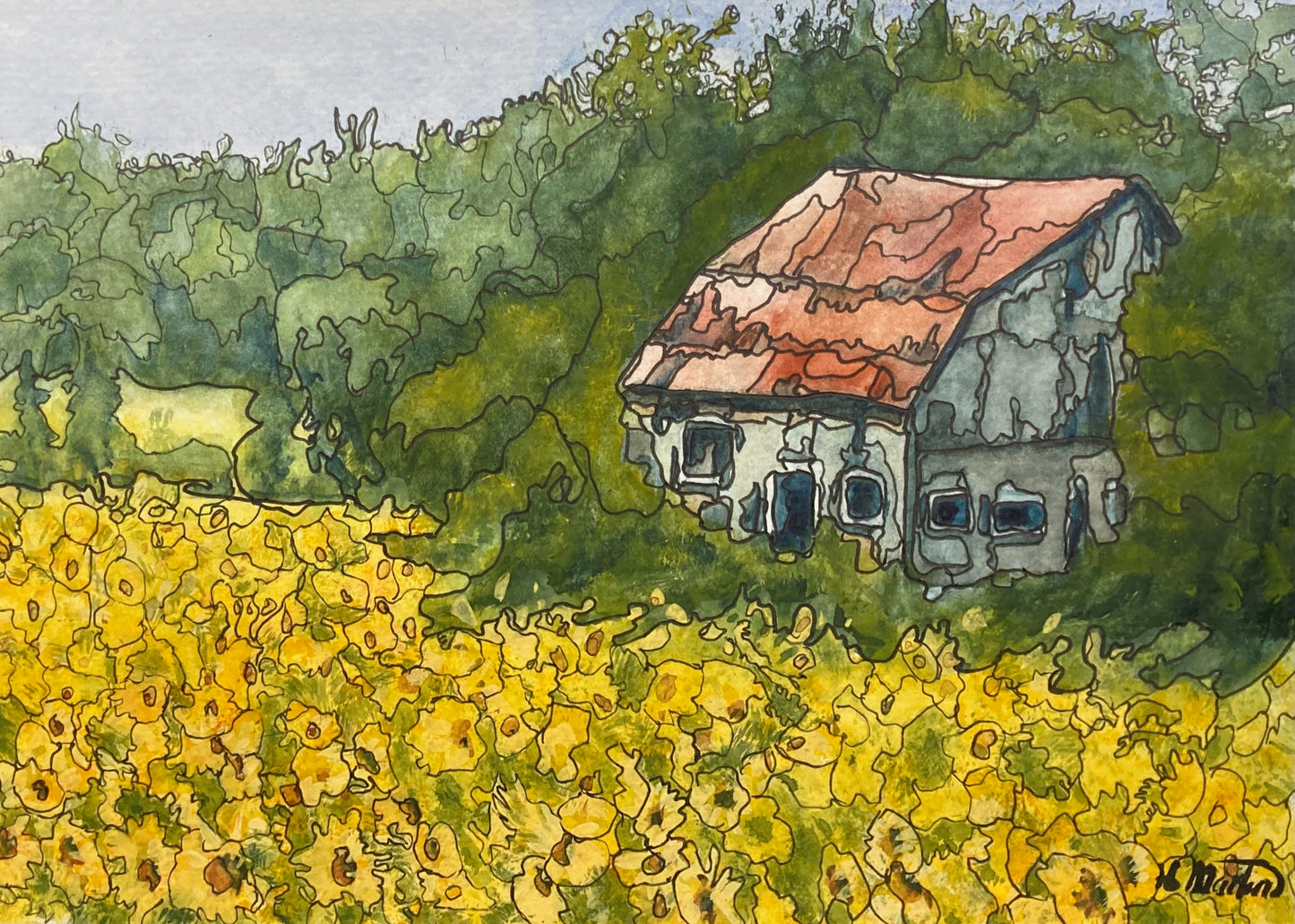 Field on Sun (8 X 11)