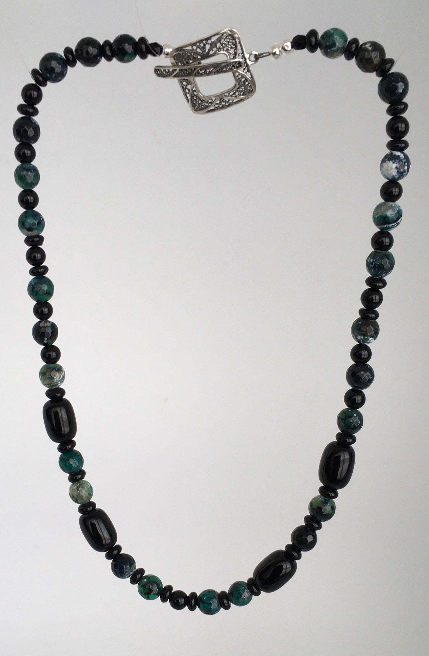 Black and Green Agate Necklace