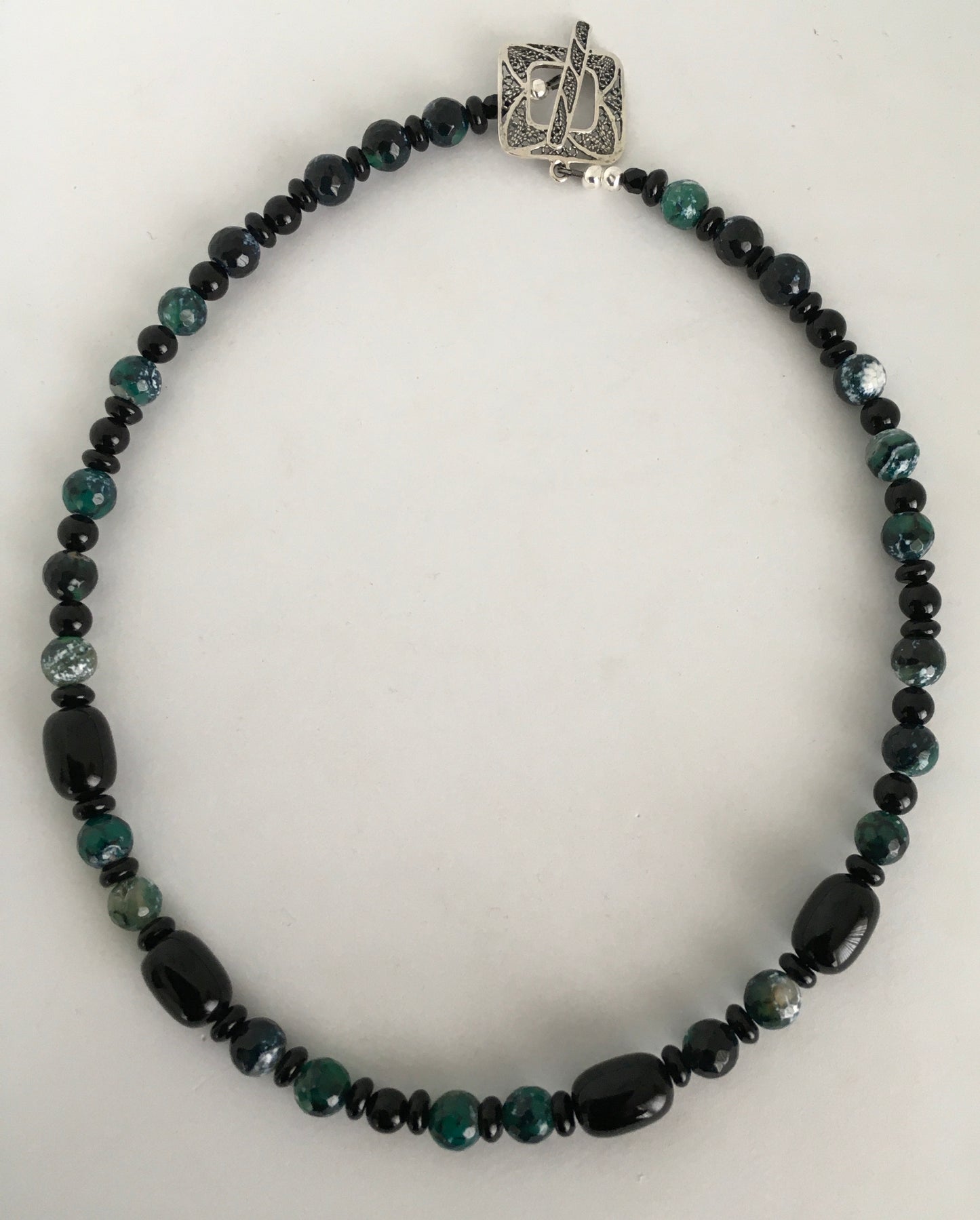 Black and Green Agate Necklace