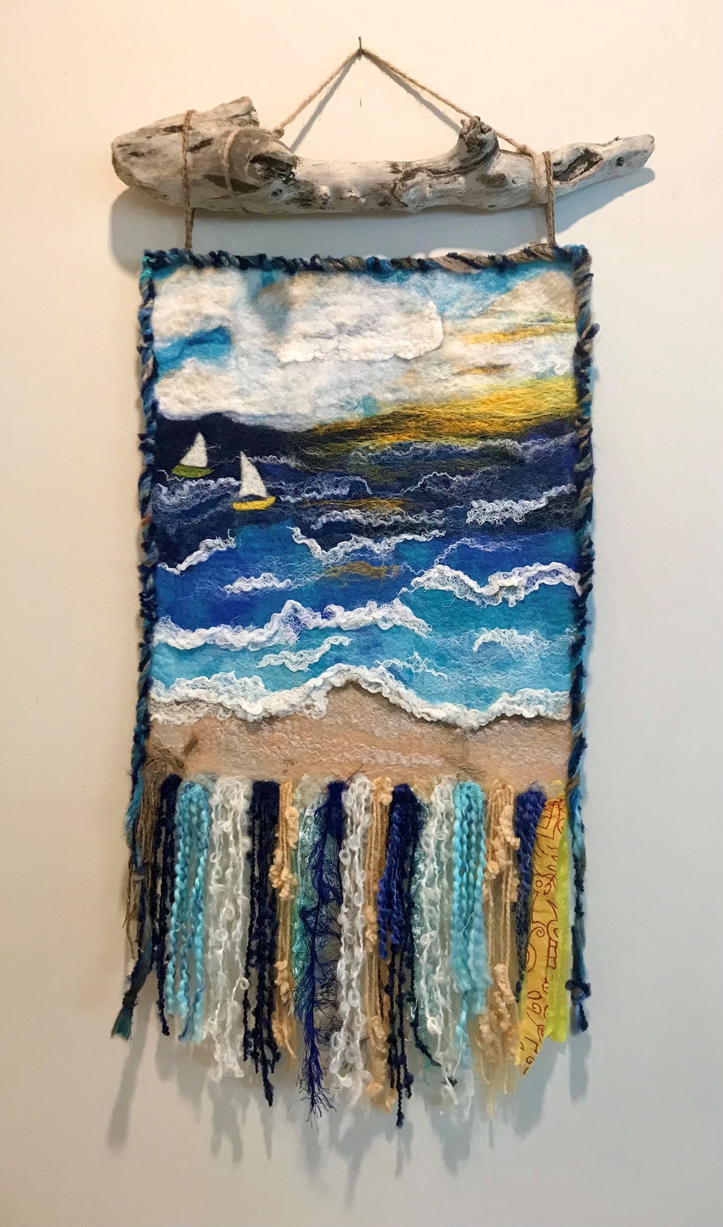 Blustery Beach Day (15"h x 13"w)