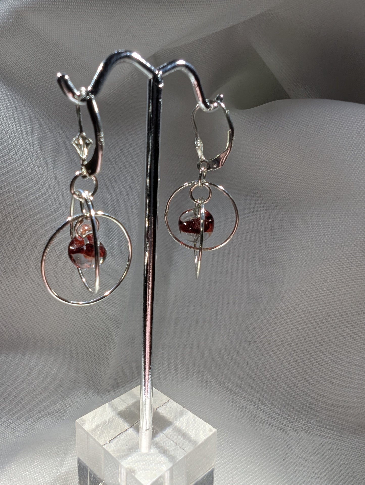 Teardrop Borosilicate Glass Drops- Red