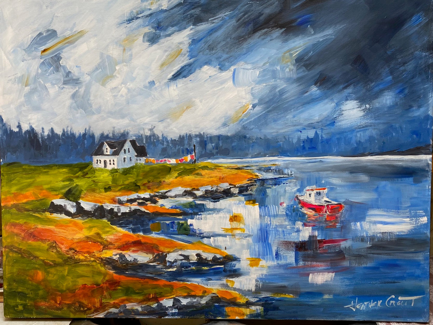 Fog Burning Off (44" x 34")
