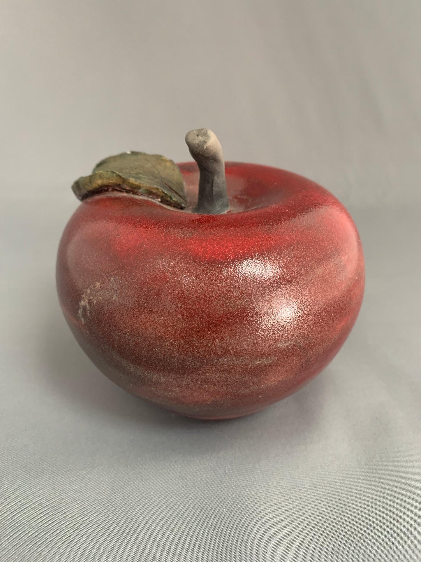 Raku Fired Red Apple