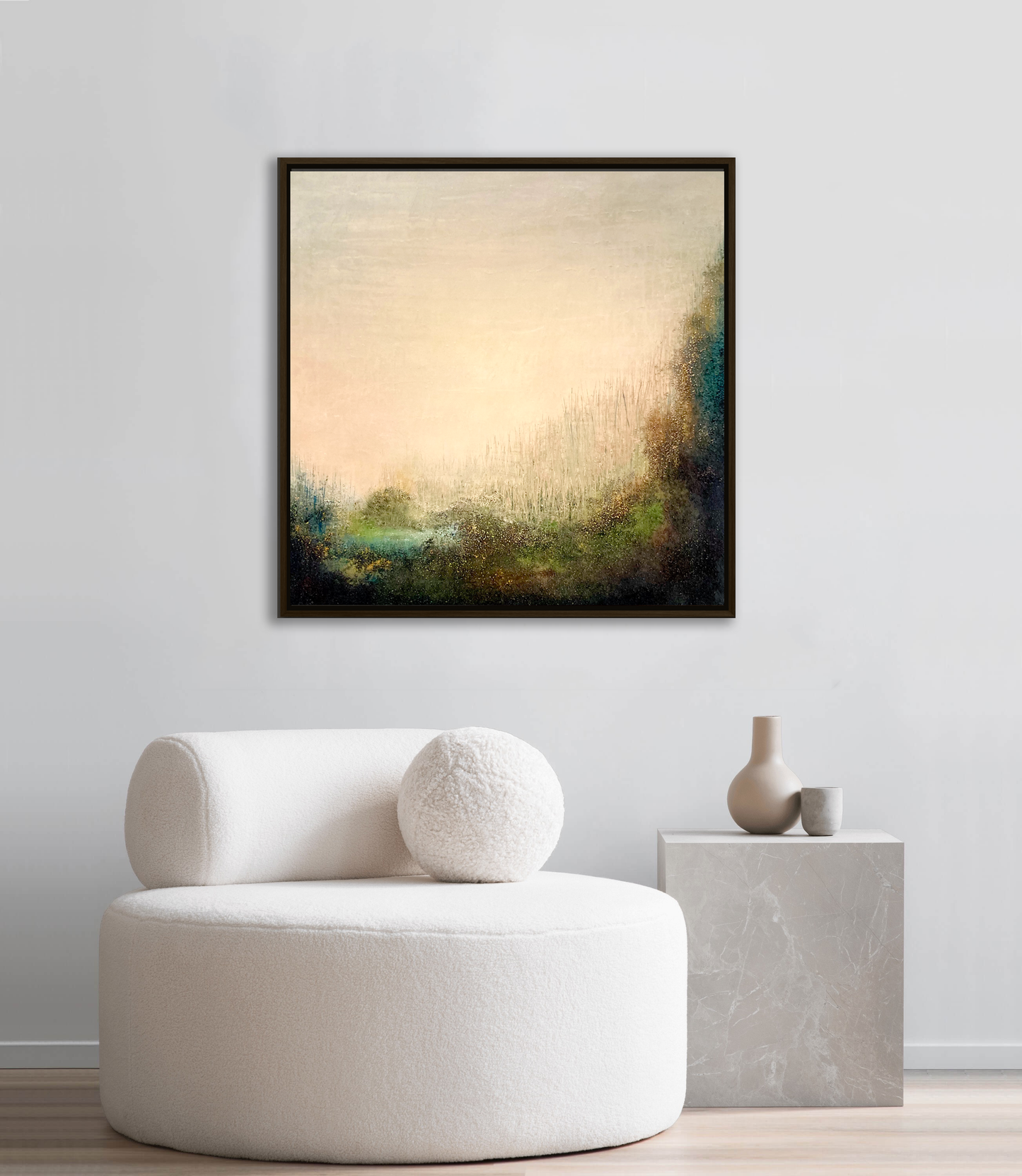 Hidden Cove by Gillian Lazanik - shown in minimalist living room setting