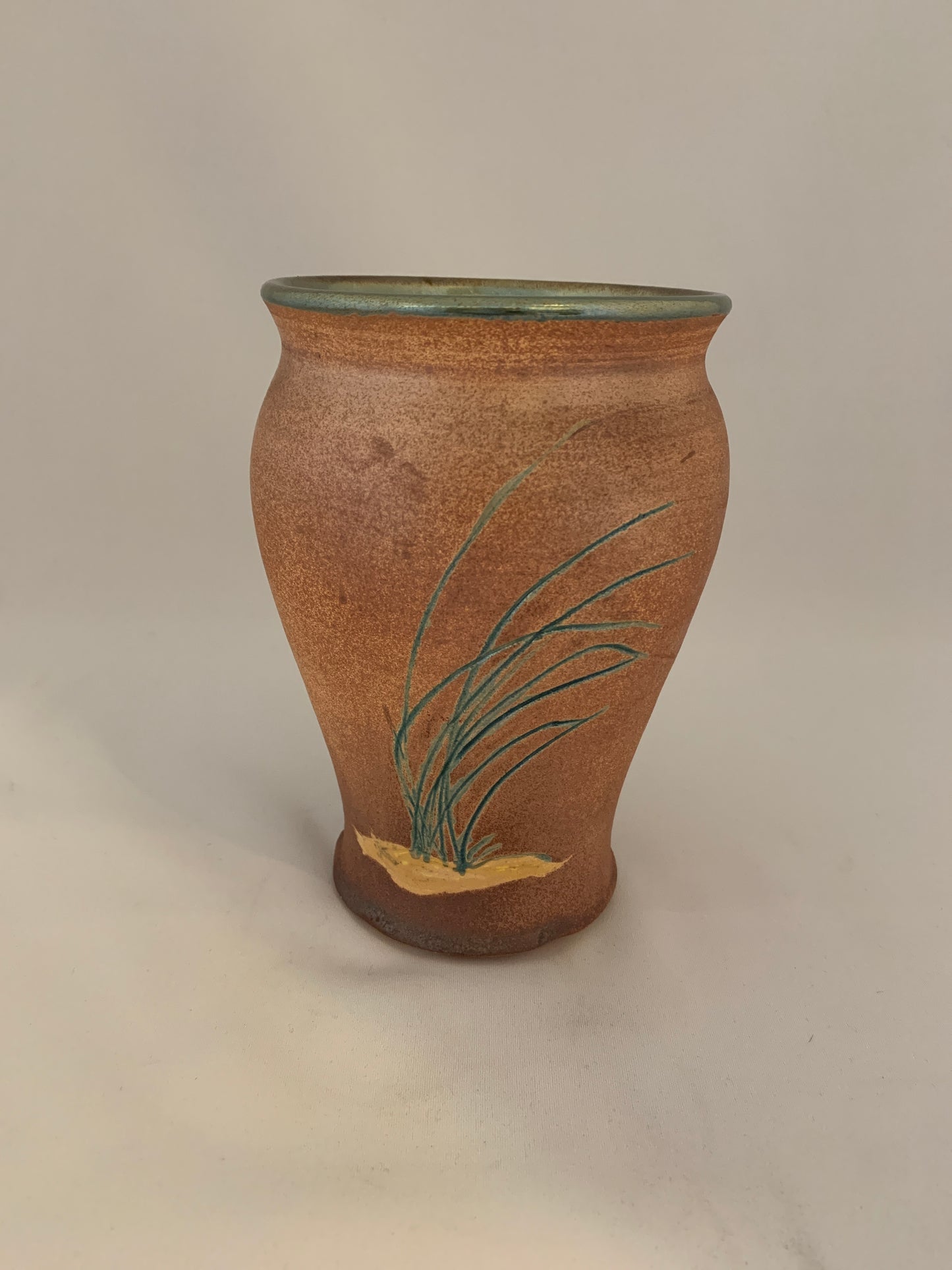 Raku Fired Beach Grass Vase