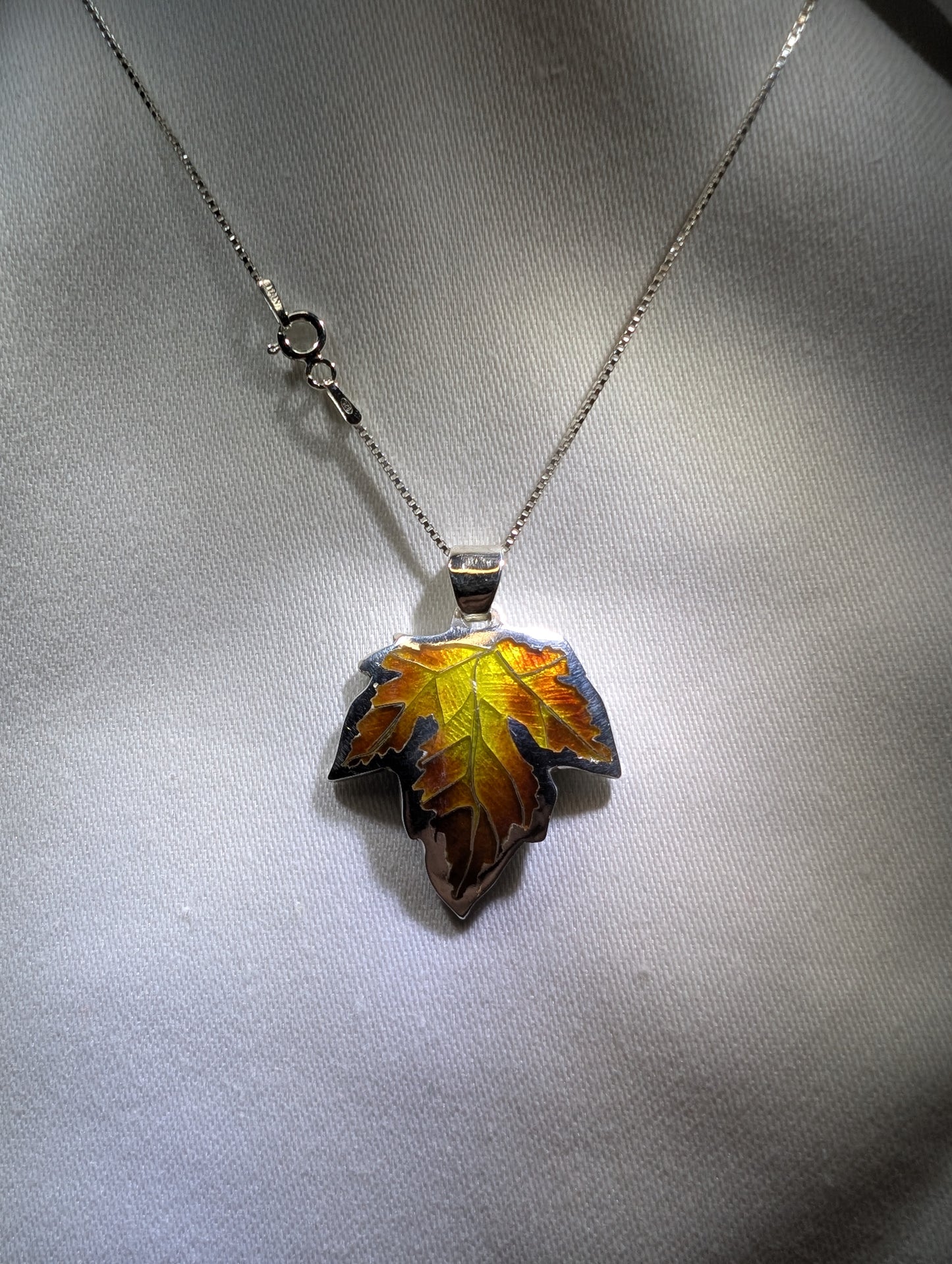 Cloisonne Maple Leaf Necklace