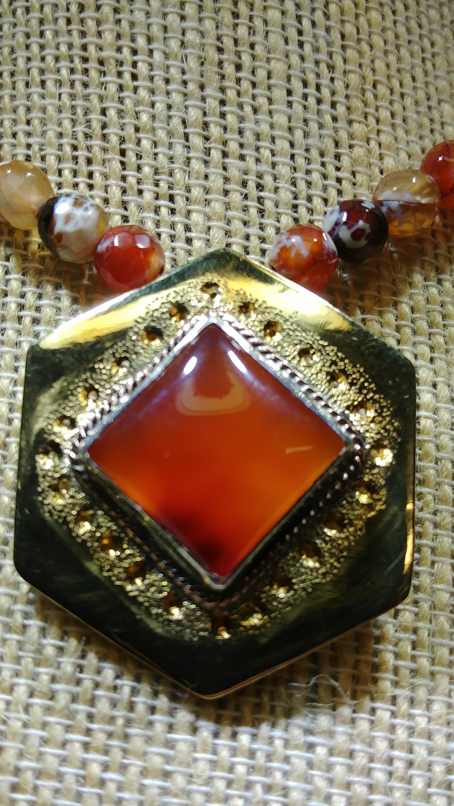 Faceted Agate Stone Necklace