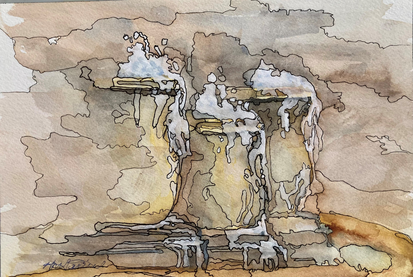 Three Urnes (6" x 9")