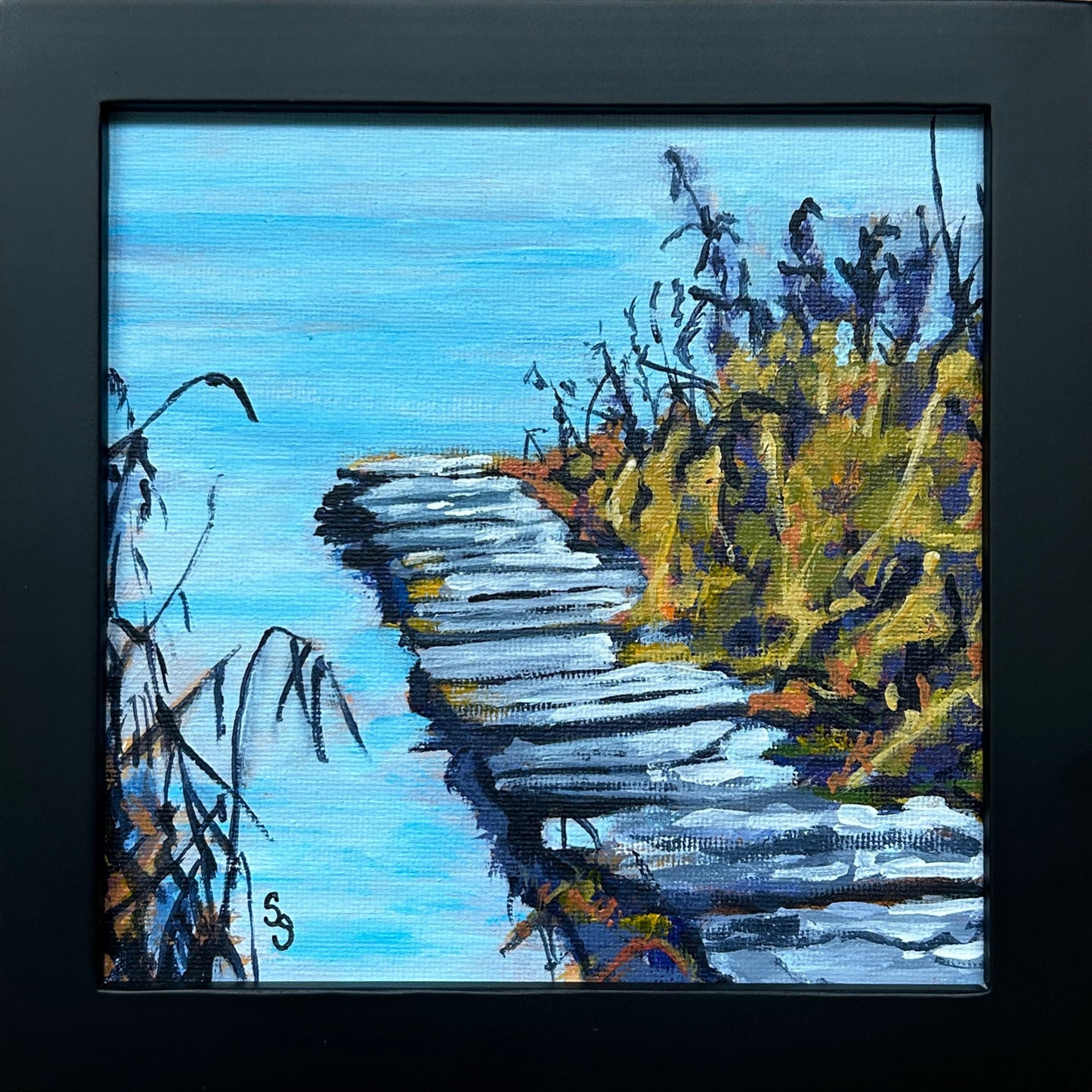 Winter Creeps Along The Weathered Planks (6” x 6”)