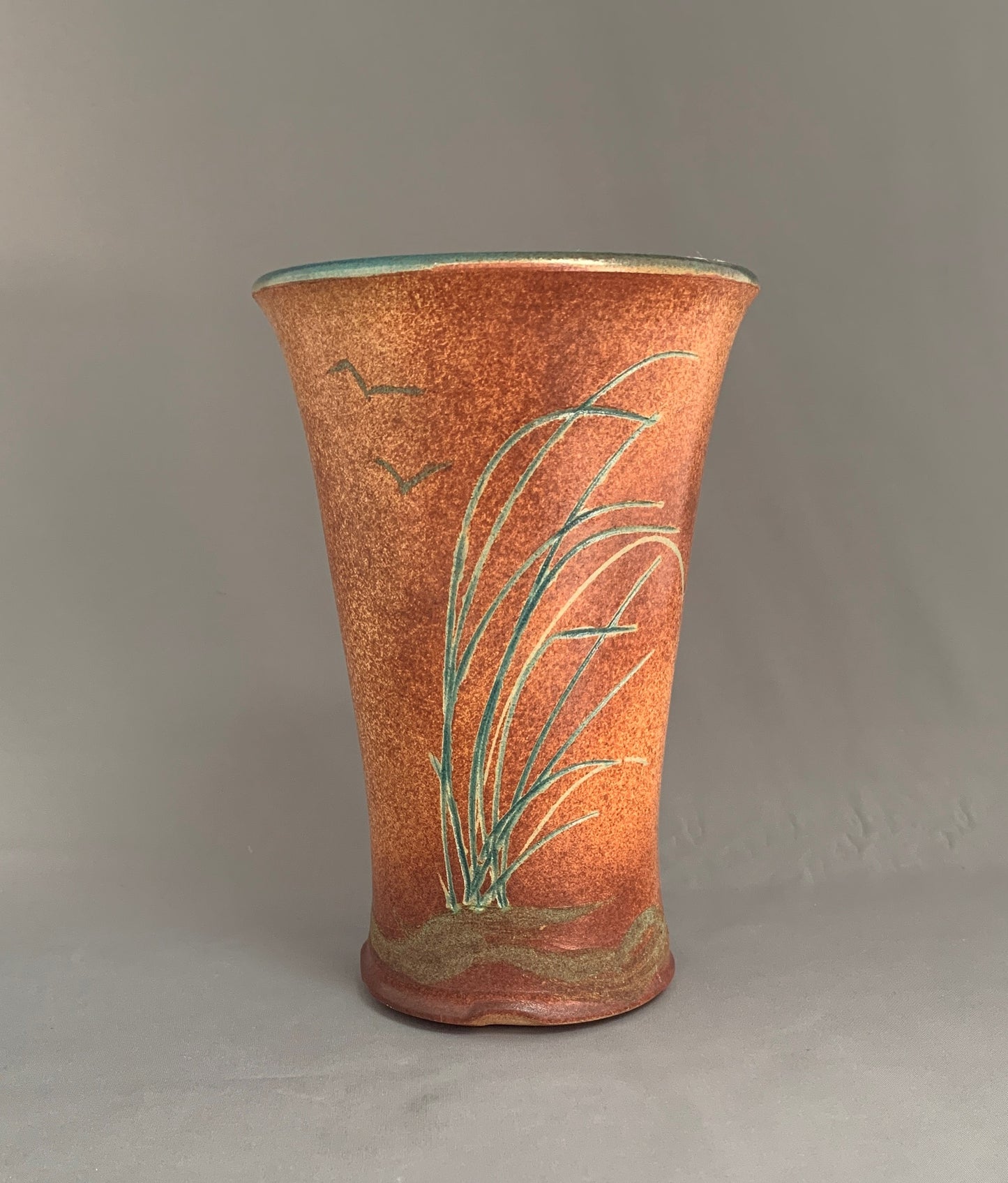 Raku Beach Grass Vase