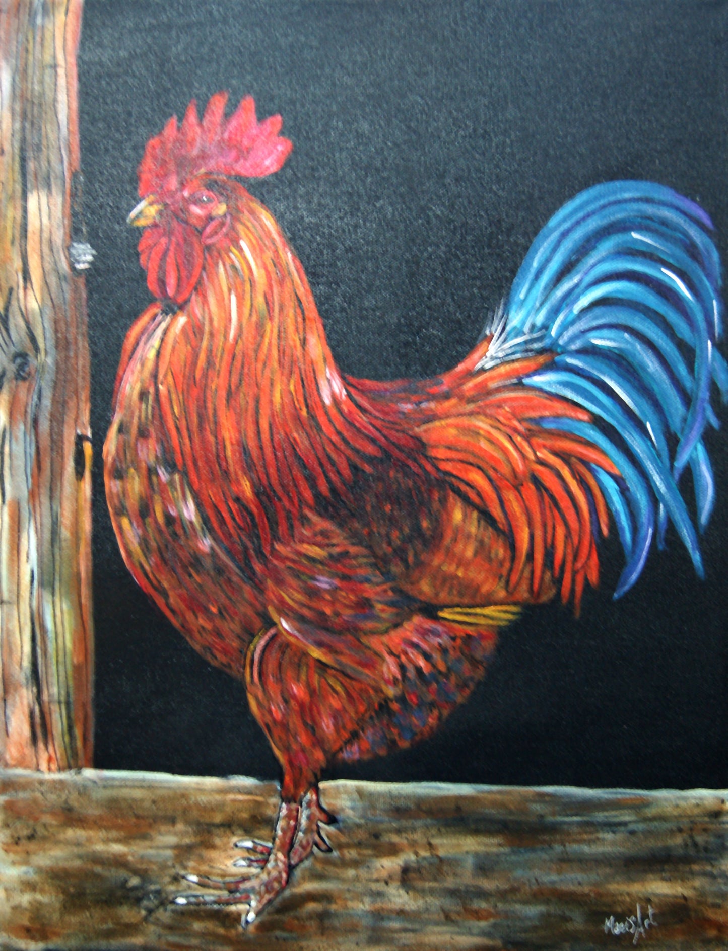Opi the Rooster (16" x 20")
