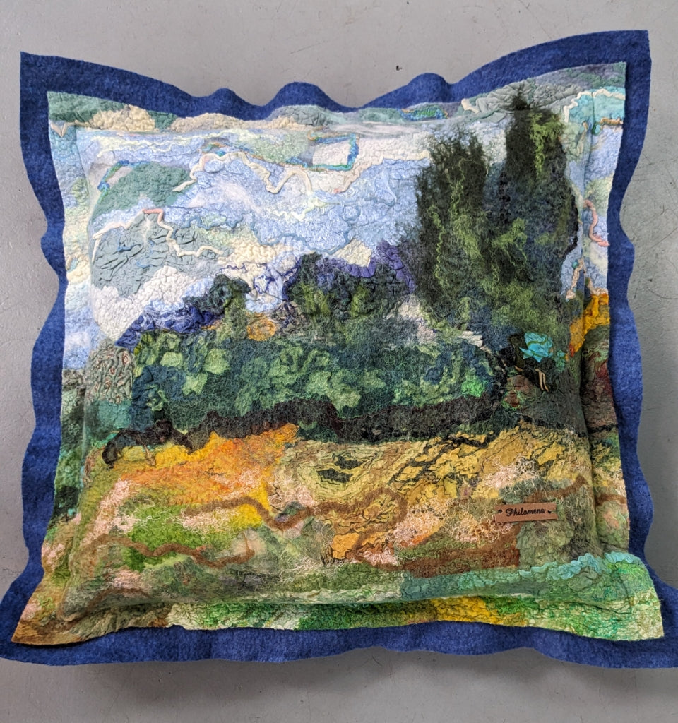 Wheat fields with Cypresses- Pillow