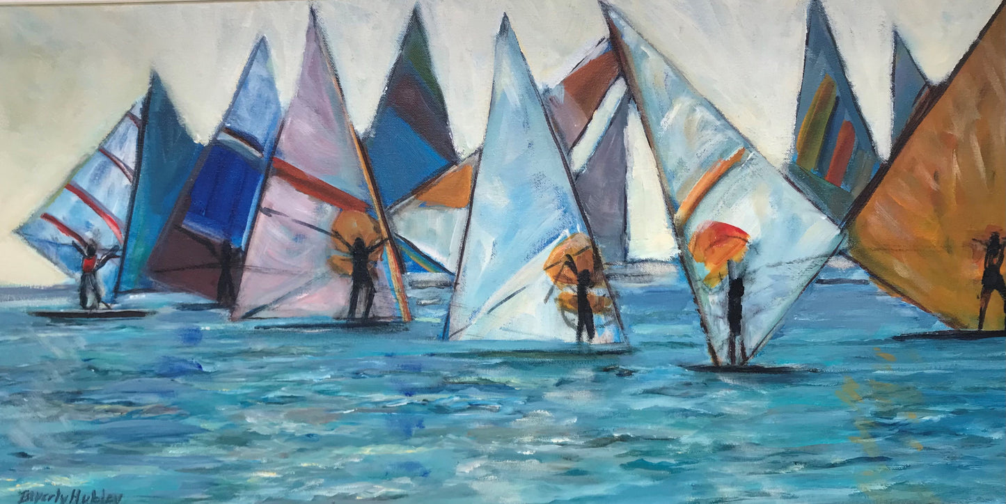 Windsurfers at Hubbards Cove (12" x 24")