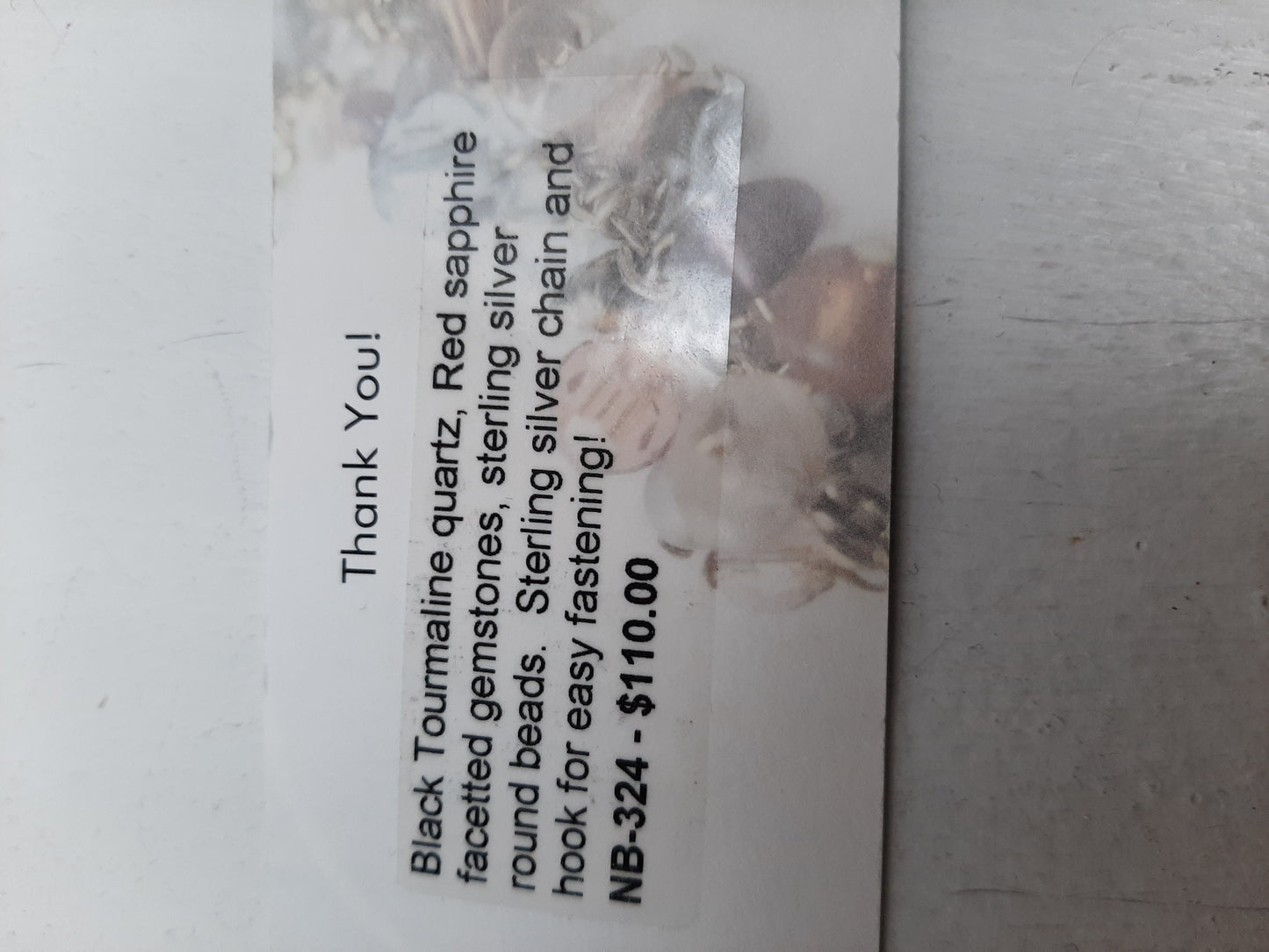 Black Tourmaline Quartz Red Sapphire Necklace