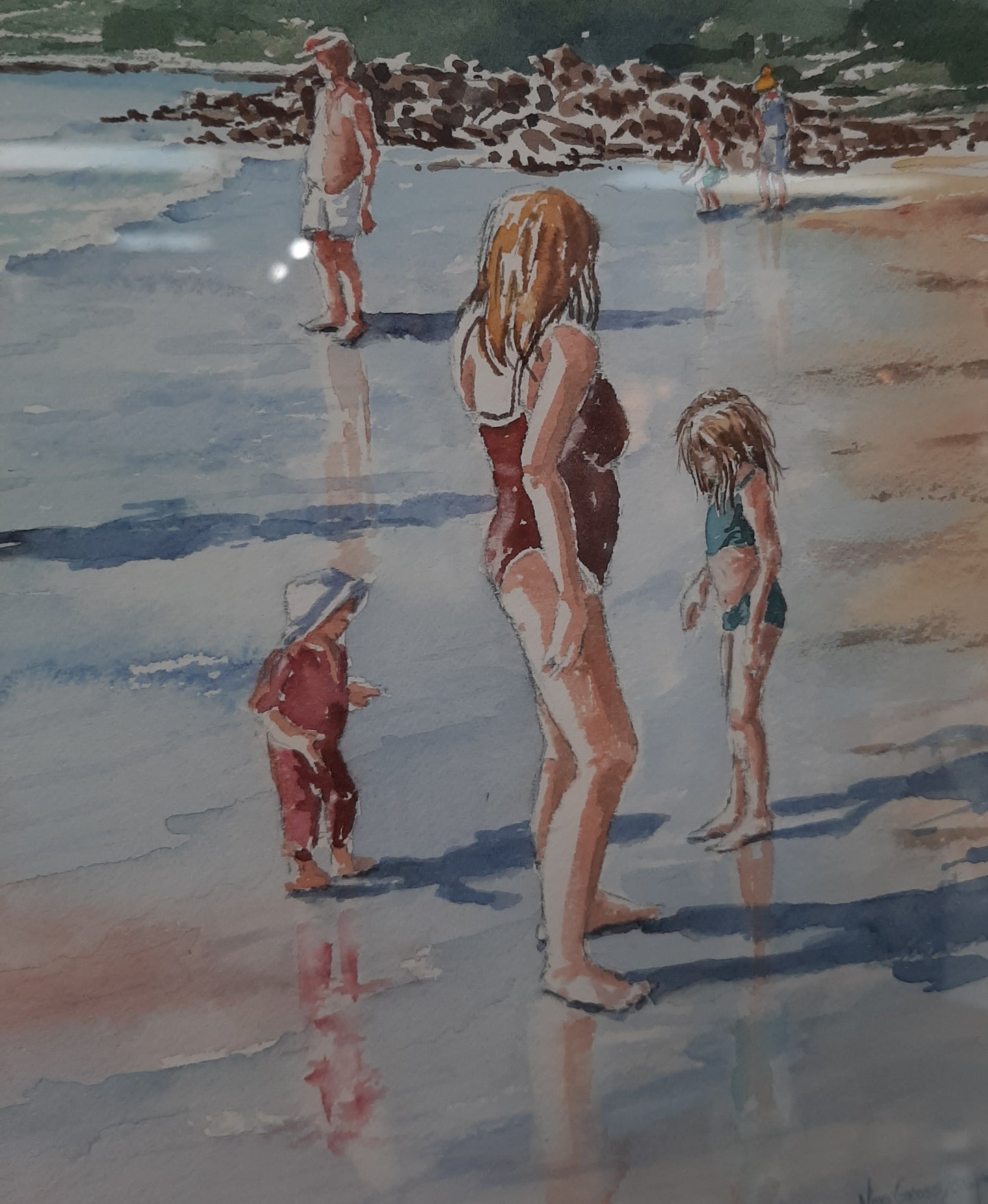 Social Distancing on Crystal Crescent Beach (16" x 20")