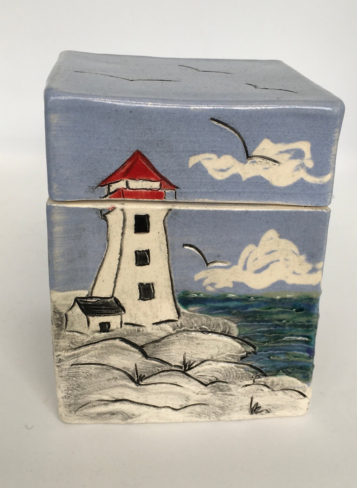 Nova Scotia Lighthouse Earthenware Box