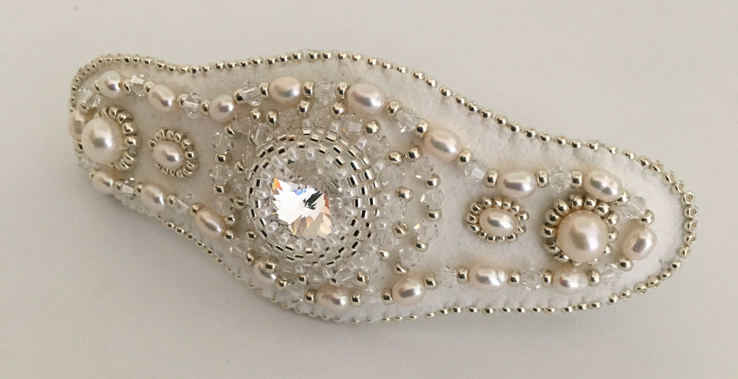 Pearl and Crystal Hair Clip