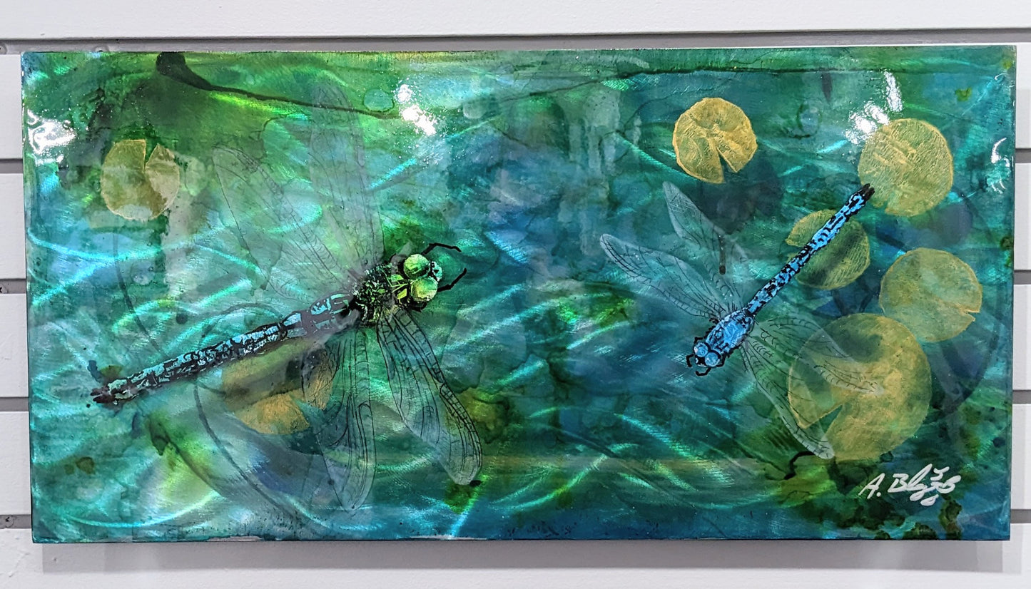 Dragonflies At The Pond (24" x 12")