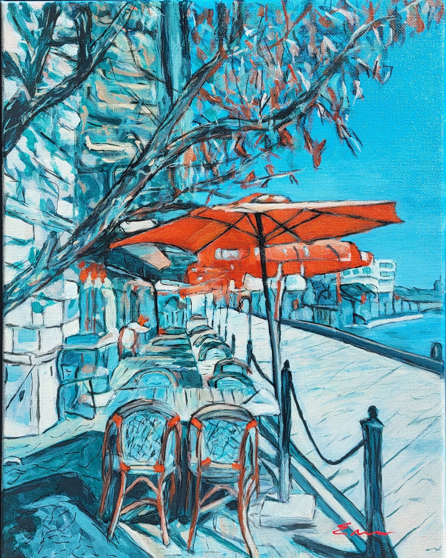 Watching the Harbour from the Thief (11" x 14")