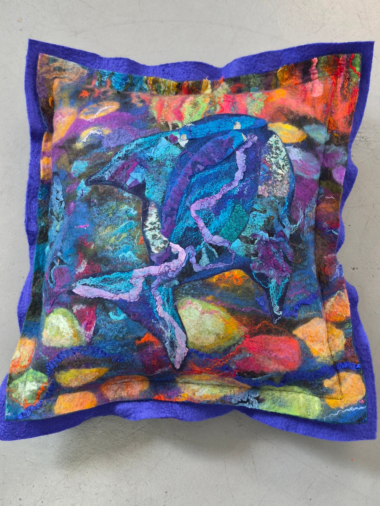 Blue Fish Pillow PFA-120