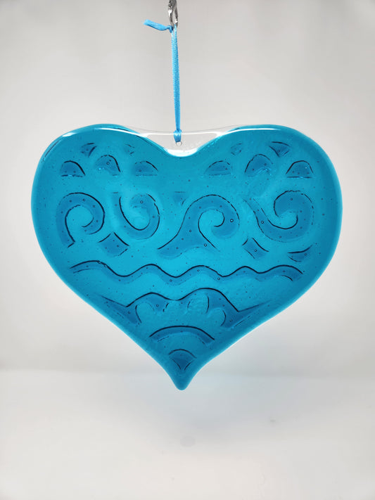 Relief Fused Glass Heart