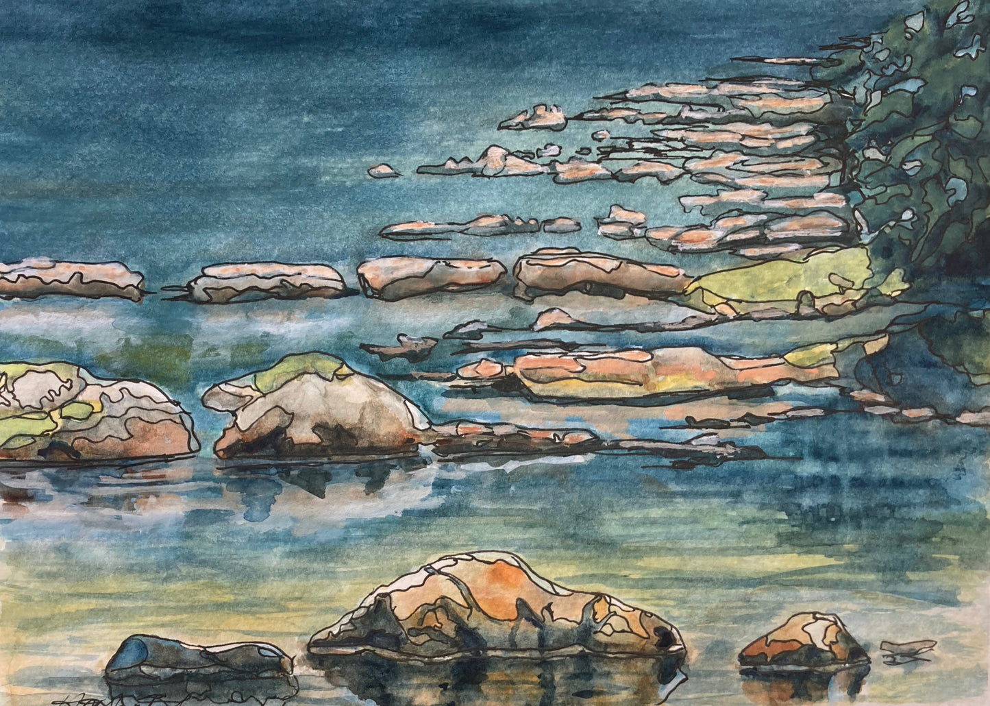Salt Marsh trail I (9" x 12")