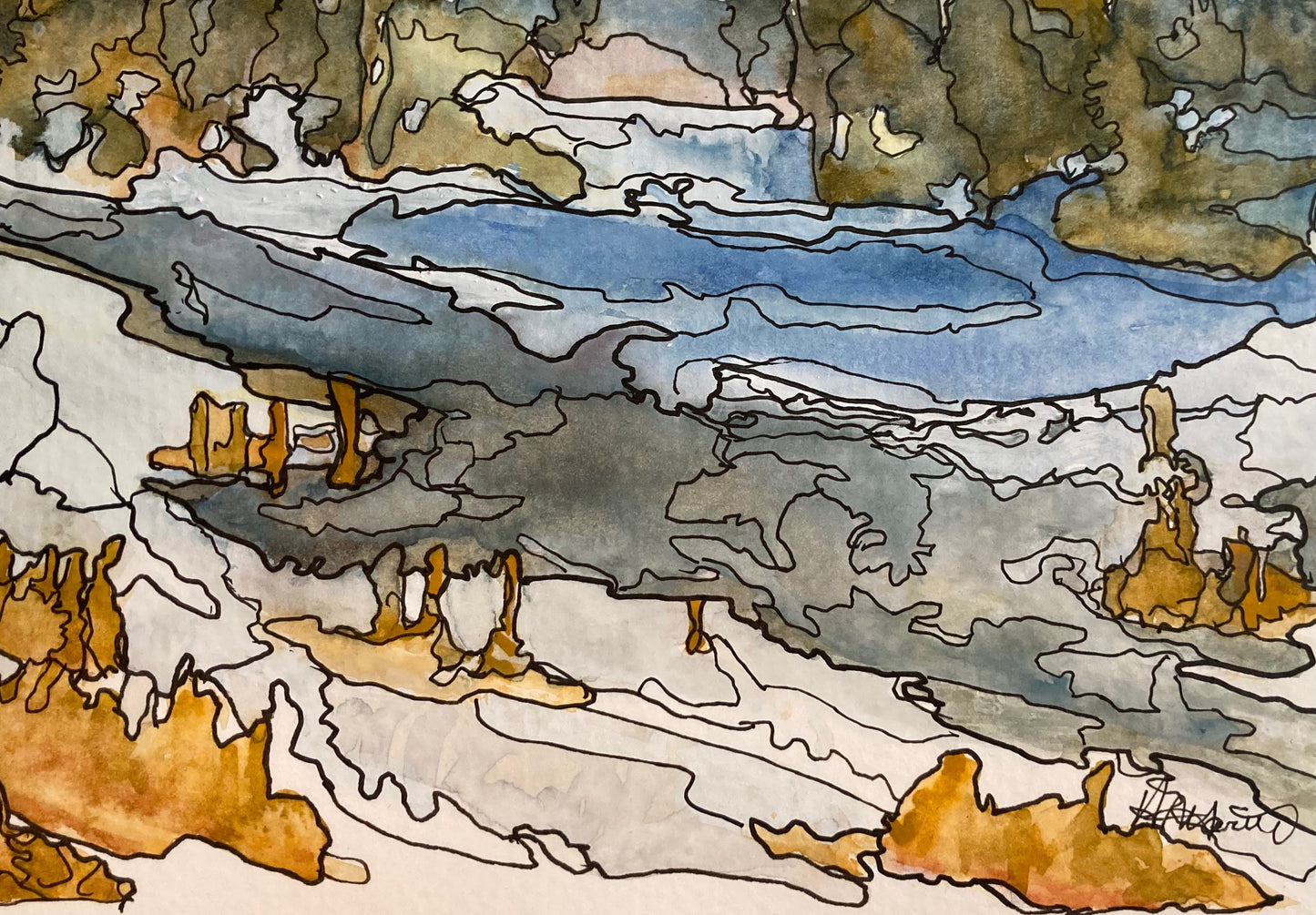 Frozen Creek I (5" x 7")