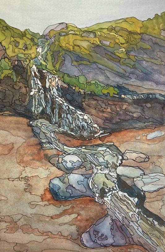 Waterfall on cole vein, Parsboro, NS (11” x 15")