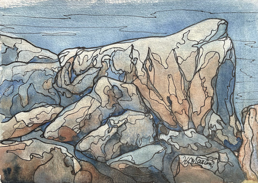 ROCK FORMATION, Polly's cove, NS (5"x7")