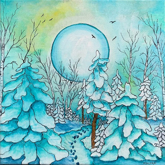 Among the Snowy Trees (12" x 12")