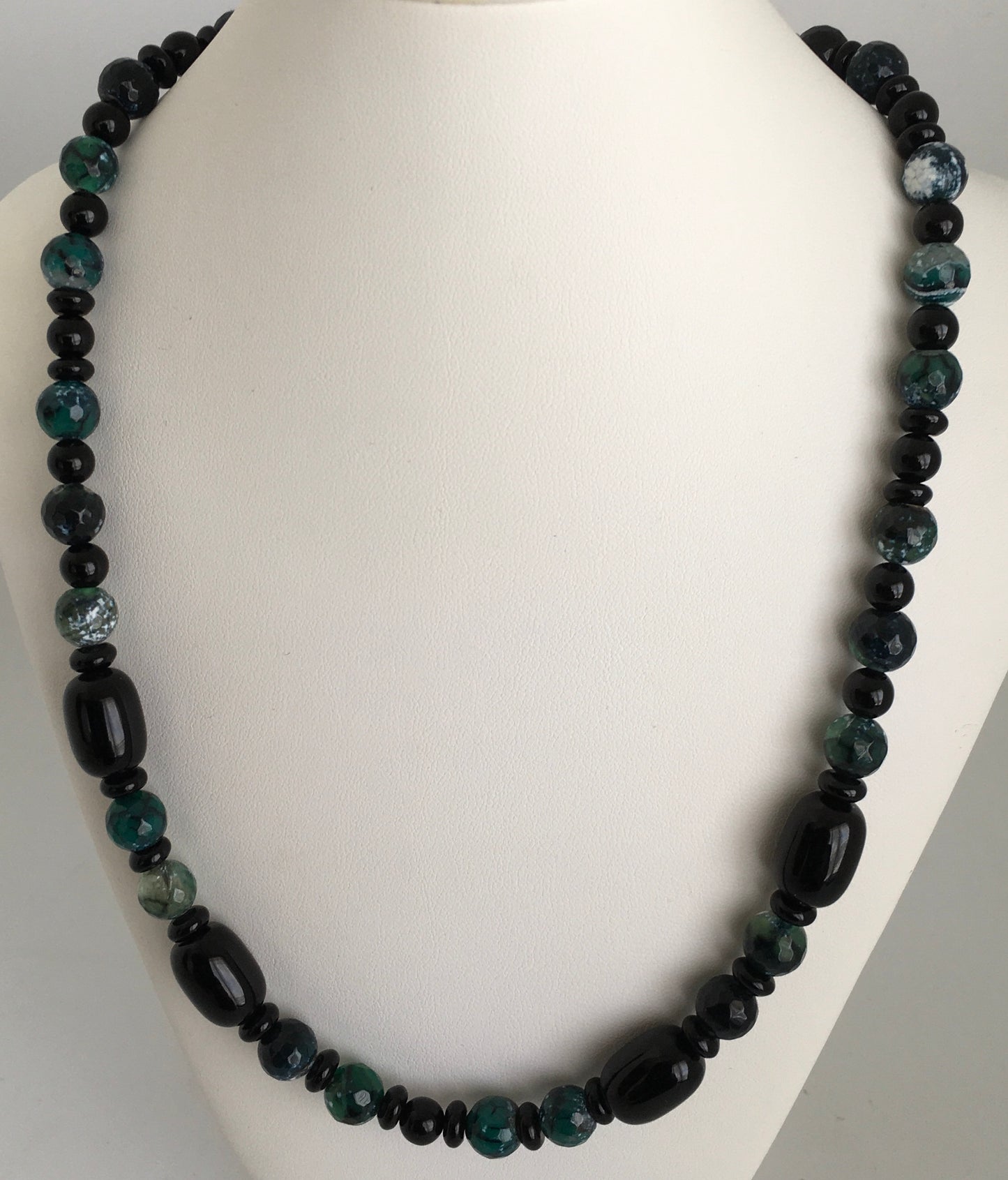 Black and Green Agate Necklace