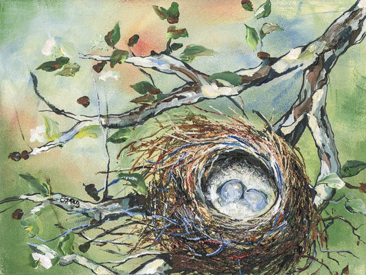Blue Ribbon Nest (12" x 16")