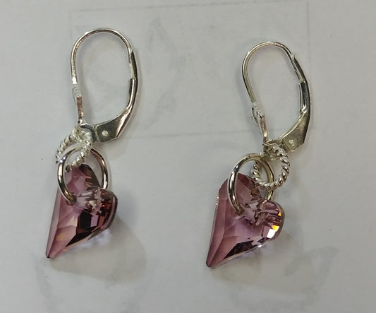Swarovski Amythyst Heart Earrings!