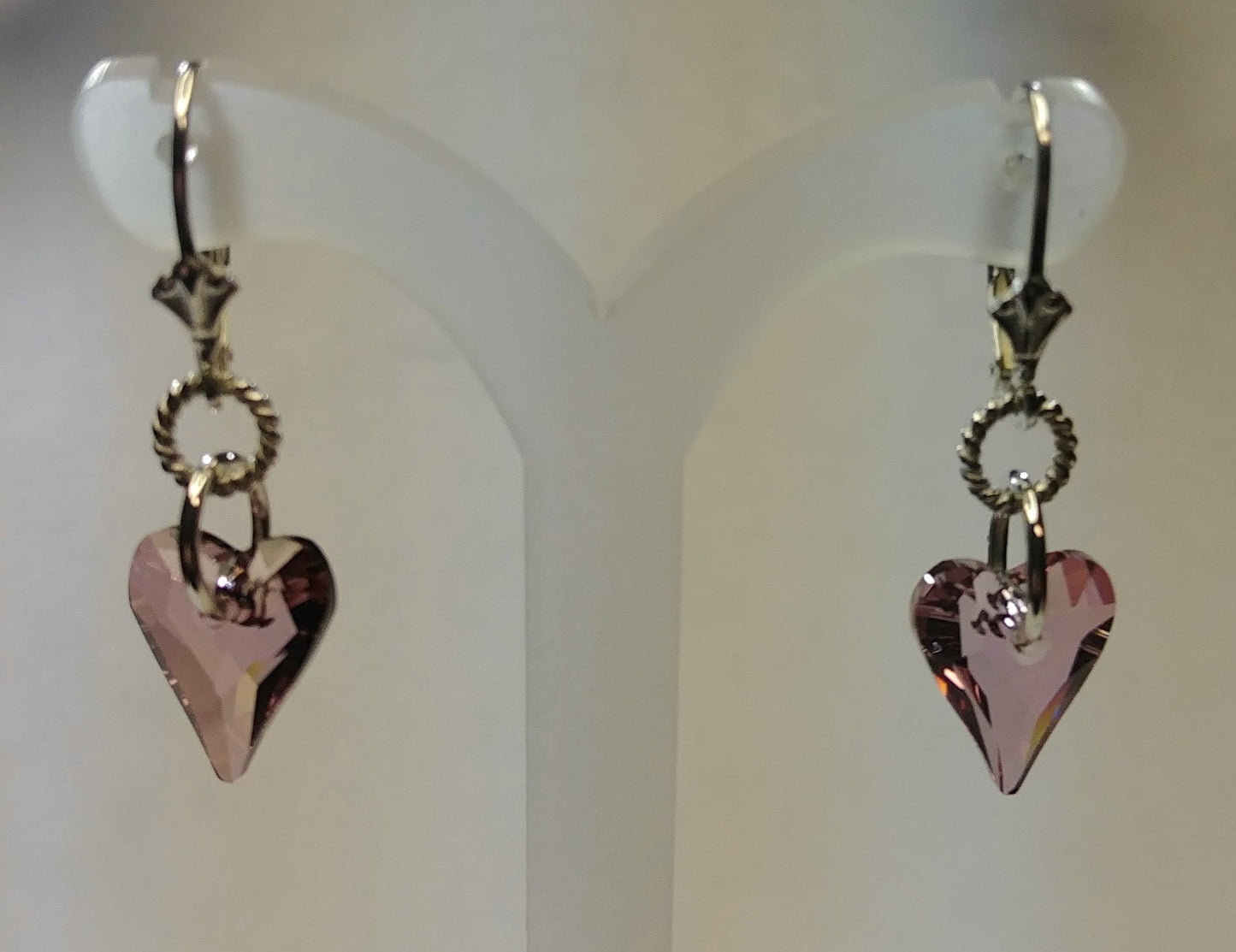Swarovski Amythyst Heart Earrings!