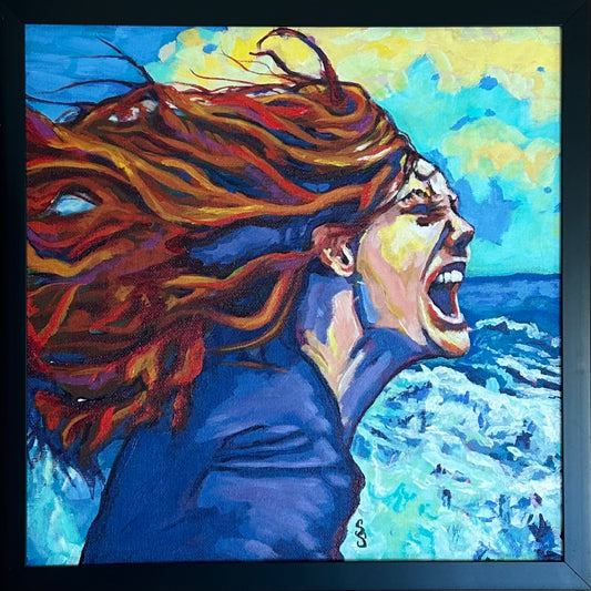 Fiery Scream into the Wind (12 x 12)