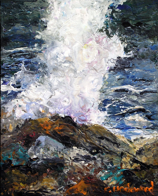 Fire & Water by Colleen Underwood - Encaustics & Oil, 8" x 10"