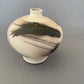 Wide Shouldered Horsehair & Feathers Raku Vase