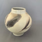 Wide Shouldered Horsehair & Feathers Raku Vase