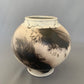 Wide Shouldered Horsehair & Feathers Raku Vase