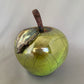 Raku Apple Sculpture JR547 – front view, Granny green glaze