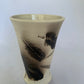 Horsehair & Feathers Raku Vase JR550 – front view with feather markings