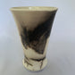 Horsehair & Feathers Raku Vase JR550 – side view with carbon markings