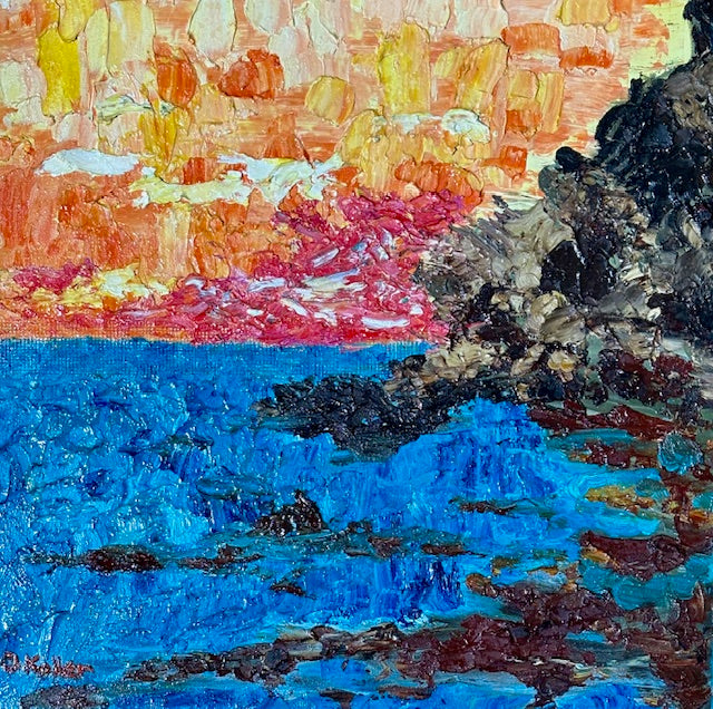 Tangerine Sky Over the Cove (24 X 24)