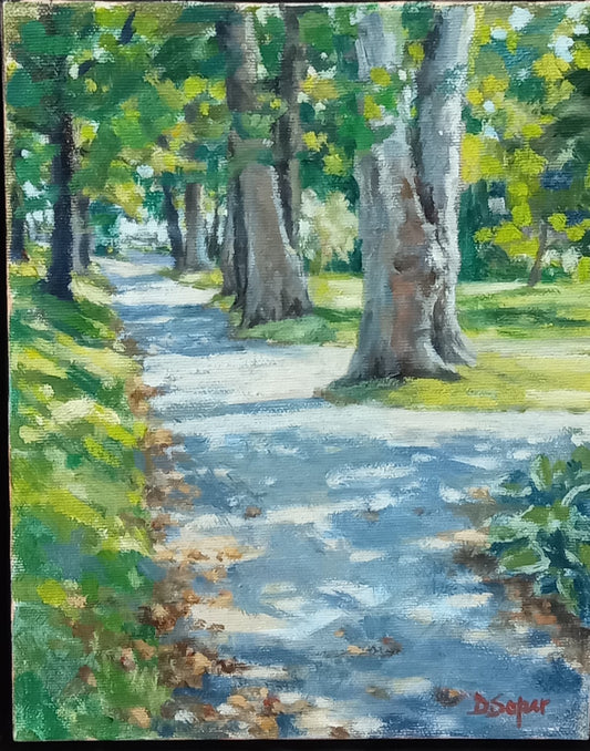 Sunlit Path (9" x 7")