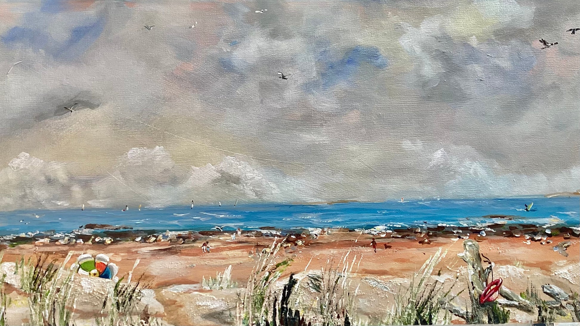 Wind on the Water, Malagash by Christine Sonntag – mixed medium coastal painting