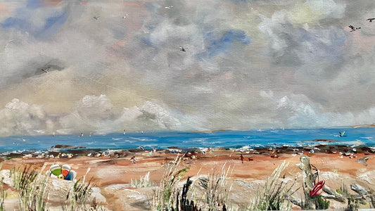Wind on the Water, Malagash by Christine Sonntag – mixed medium coastal painting