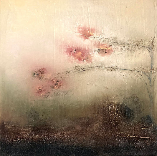 Pale Orchard by Gillian Lazanik - original mixed media painting 24x24
