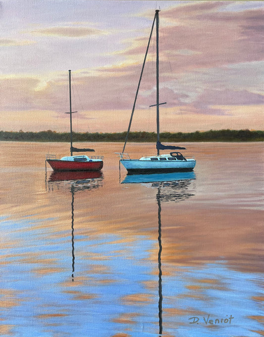 Sailing Buddies (16" x 20")