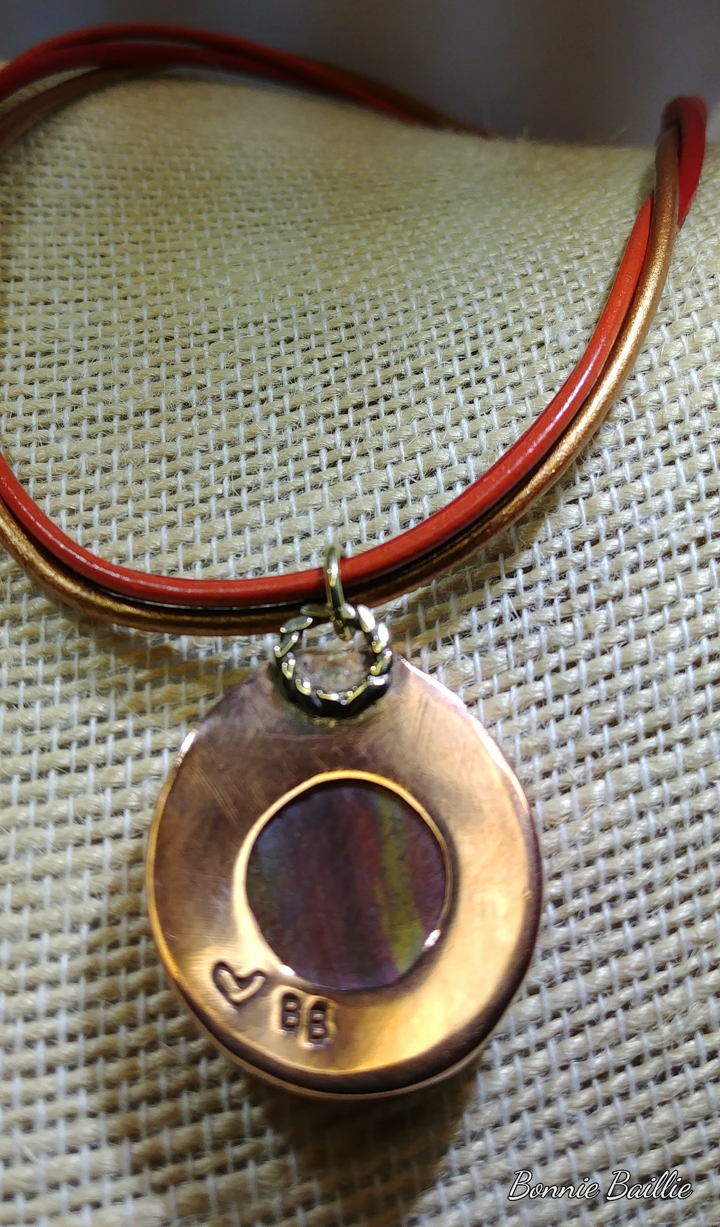 Copper and Tri Leather Necklace