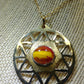 Textured brass Medallion Necklace